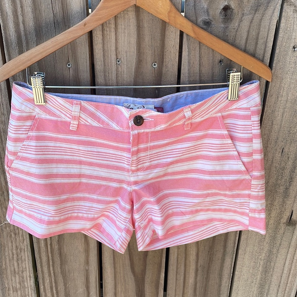 SO Pink and White Striped Women's Shorts